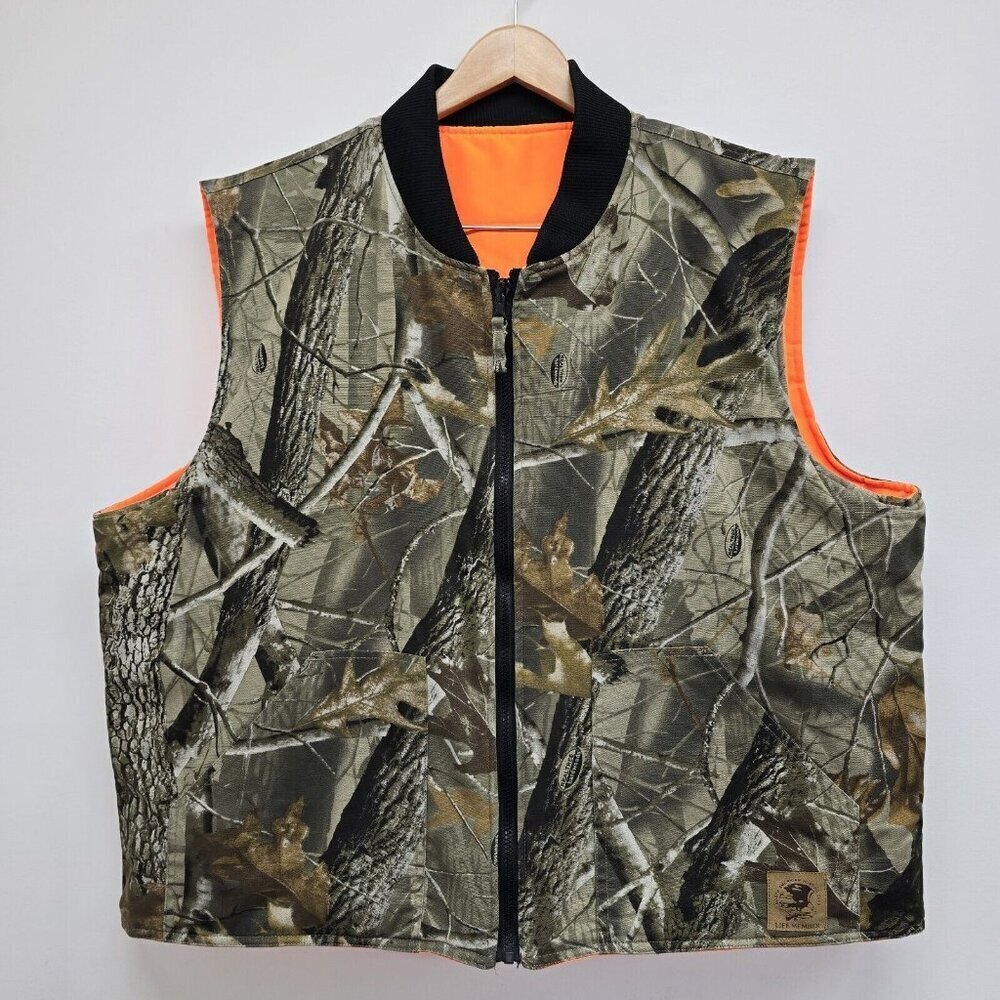 Bob Allen Reversible Realtree Camouflage Orange Vest Men Size XL Hunting Club